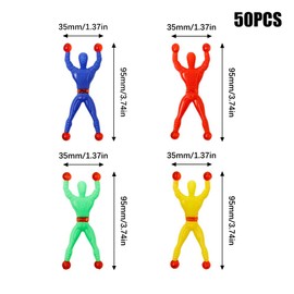 Pilikoll 50 Pcs Stretchy Men Party Bag Fillers Window Crawler Men Stretchy Sticky Wall Climbers Sticky Men Party Favours Stretchy Sticky Men Toys Creative Window Crawler Toys for Kids Party Favor