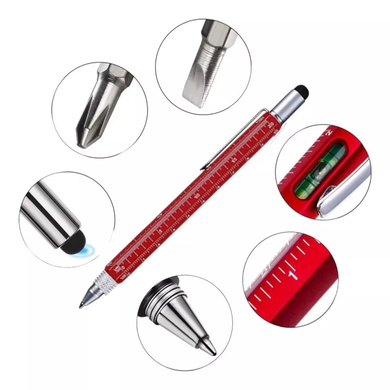 Veraly Pluma 6 En 1 Multifuncional Desarmador Regla Nivel 1pz