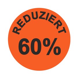 Reduced 60% Action Labels, Diameter 30 mm, Bright Red, Pack of 1,000