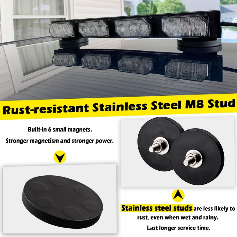 Strong Magnetic Light Bar Mounts, 2 Pack Heavy Duty Magnetic