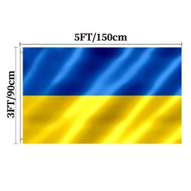 Ukraine Flag 90 x 150 cm Ukrainian Flag with Brass Eyelets for Sports Events, Parties, Parades, Outdoor Decoration