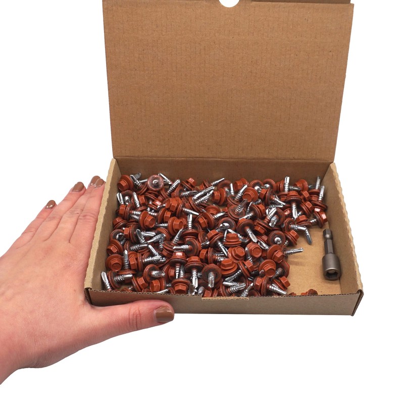 Marcopol Pack of 150 Metal Roofing Screws 4.8 x 19