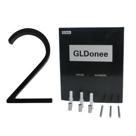 5 Inch Floating House Numbers for Outside Stainless Steel Floating House Number Metal Modern Address Numbers for House Zinc Alloy Anti-Rust Home Address Numbers for Door Mailbox High Gloss Black (2)