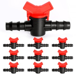 VooGenzek 10 pieces 16 mm plastic aquarium water flow control valve, drip irrigation barb switch valve, hose irrigation shut-off valve for 16 mm hose
