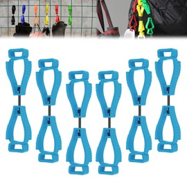 6PCS Glove Clips - Heavy Duty Glove Clip for Work, Adjustable Glove Clamps for Work Clips (Construction/Motorcycle) Light Blue