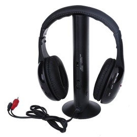 New 5 in 1 Wireless Cordless RF Headphones Headset with Mic for PC TV Radio