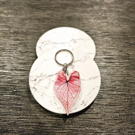 Unbranded Red Caladium Acrylic Houseplant Keyring