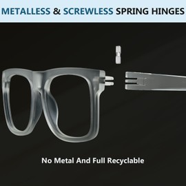 Eyekepper 6 Pack Metalless Screwless Spring Hinges Reading Glasses Women Men Readers Oversized Cheaters Eyeglasses +2.75