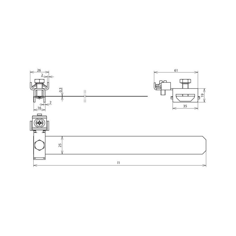 'Dehn 540911 Clamp – Adjustable 3/4 – 4 Niro V2