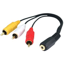 C 'mon [Comon Made] 3.5 mm Stereo (4 Pole: Female )←→ RCA (Yellow/Red/White Male/0.3 m [435 °F – RM3]