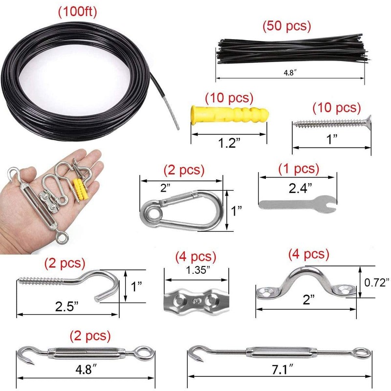 TooTaci Outdoor String Light Hanging Kit, Globe String Light Suspension