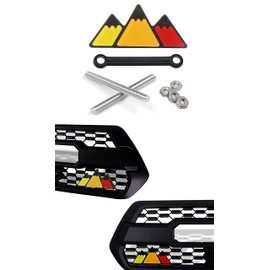 YUNSHE Tri-Color Grille Emblem Decoration Car Truck Badge Accessories Suitable for Tacoma 4Runner Tundra Sequoia Rav4 Highlander (Yellow Orange Red)