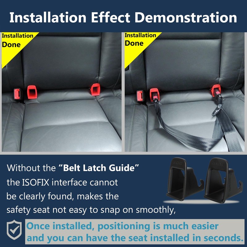 JHKLS ISOFIX Interface Belt Latch Guide, 2 Pcs Car Seat
