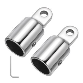uxcell 2pcs Bimini Top Cap Fits 3/4 Inches(19Mm) O.D. Round Tubing, 316 Stainless Steel Marine Hardware with Hex Wrench for Boating, Kayak, Canoe, Yacht