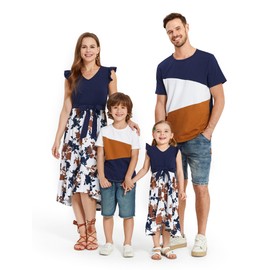 PATPAT Matching Family Outfits Father Son Matching Outfits Crewneck Short Sleeve T-Shirts Tops for Men XL