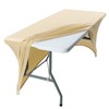 Peomeise 8FT Spandex Table Cover Rectangular Stretch Spandex Tablecloth (Champagne,8FT)