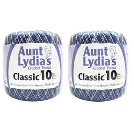 Aunt Lydia's Crochet Thread - Variegated - Size 10 - (2-Pack) (Shaded Blues)