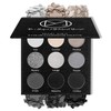Black Grey Smokey Eyeshadow Palette Matte Black White Gray Silver