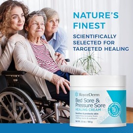 Roycederm Bed and Pressure Sore Treatment Cream: Fast Skin Healing Cream - Infection Protection for Bed Sores, Pressure Sores, Blisters, Cuts, Burns - for Bedridden, Elderly and Amputees - 3.5 OZ