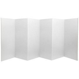 ORIENTAL Furniture Cardboard Room Divider, 6 Panel, White