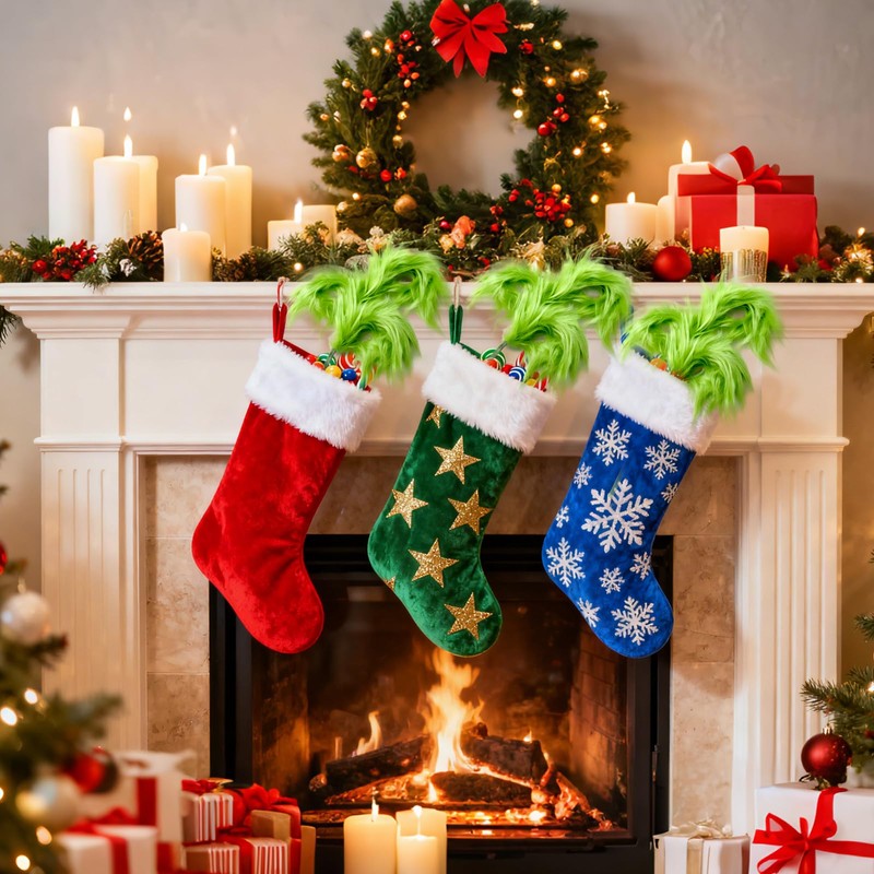 6 PCS Green Christmas Tree Decorations, 16 Inch Christmas Tree