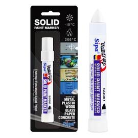 Sipa Permanent Solid Paint Markers, Twist Long-Lasting Paint Pens for Window, Wood,Metal and Glass Marker, 1 Pack (White)