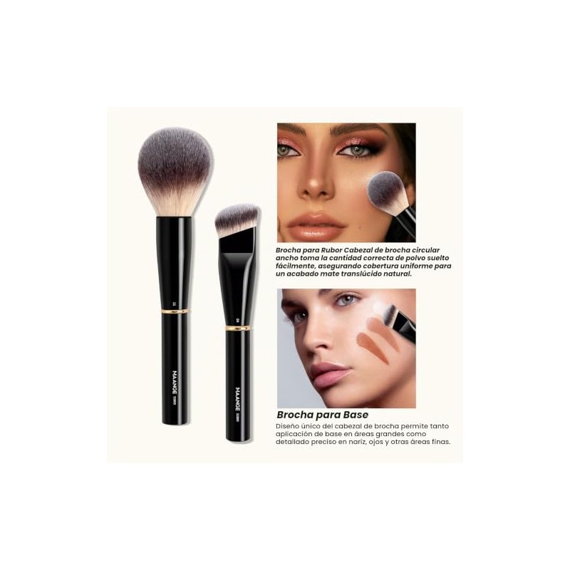 MAANGE Set de Brochas de Maquillaje Profesional con Estuche 13PCS