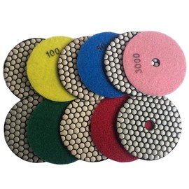 Konfor 100mm Diamond Polishing Pad Dry Grinding Cutter for Marble Granite 7 Piece Set