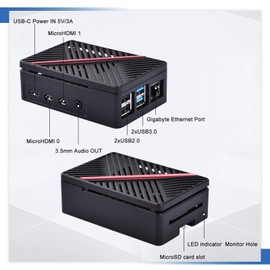 GeeekPi ABS Case for Raspberry Pi 4 Model B, with 4010 Cooling Fan and 4PCS Aluminum Heatsink