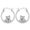Yorkie Earrings 925 Sterling Silver Yorkie Dog Hoop Earrings Cute