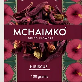 MCHAIMKO Organic Dried Hibiscus Flowers (3.5oz/100g) – 100% Natural & Premium Quality | Herbal Tea, Cooking, Baking & Skincare | Rich in Antioxidants, Caffeine-Free, Non-GMO, Hand-Picked, No Additives, Packed in Canada & 50+ servings, Hibiscus sabdariffa