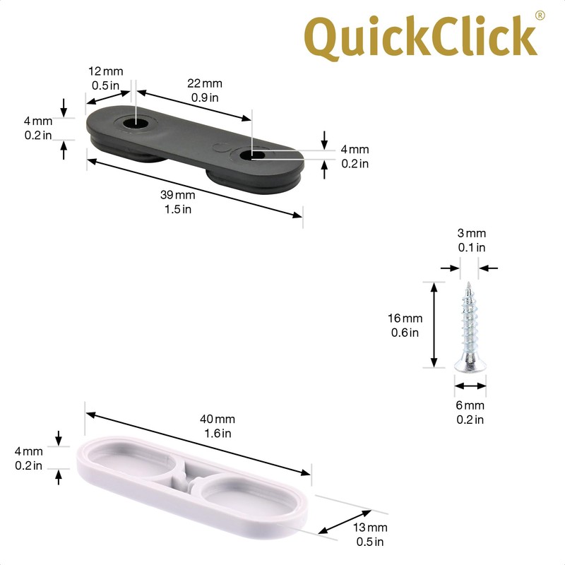 Wagner QuickClick® Tandem Plastic Gliders Chair Glides Set of 4