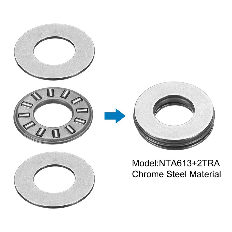 sourcing map 2 Sets NTA613+2TRA Thrust Needle Roller Bearings with