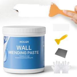 Mollor Drywall Repair Kit - Wall Patch & Spackle Paste with Scraper - Quick & Easy Wall Mending Solution - White Repair Putty (32oz/1KG)
