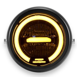 Kanoan LED Headlight Squid Ring Position Daylight Monkey Gorilla Ducks TW200 TW225 XS250 FTR223 SR400 Estrelya 250 250TR Cafe Style Chopper Specifications General Purpose (Yellow)