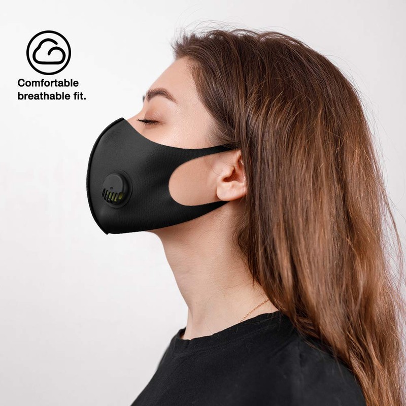 NUÜR 8pcs Fabric Resuable Face Mask with Air Valve and