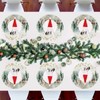 Set of 4 Watercolour Reindeer Tree Christmas Round Placemats, Christmas