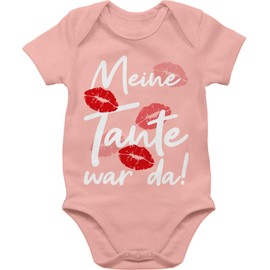 Shirtracer - Baby Bodysuit Boy Girl - Romper & - Meine Tante war da - White, 2 baby pink