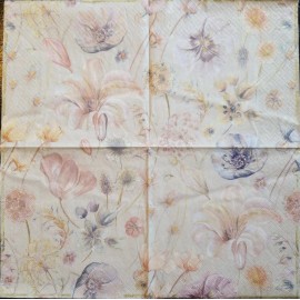 TWO Individual Napkins Flowers Lily Lunch  for Decoupage (1003)