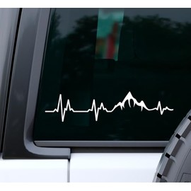 Mountains Heartbeat Adventure Heartbeat - Vinyl Decal - Car Phone Helmet - Select Size