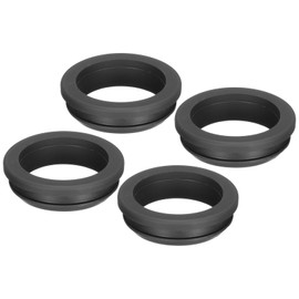 MECCANIXITY 4Pcs Snap Rubber Grommet Plug Mount Dia 40.6mm ID 34.5mm Seal Anti-Scratch for Electrical Box Cable Pipe Black