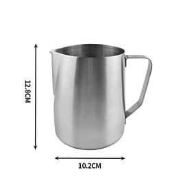Meelio Milk Frothing Pitcher 30oz/900ml,Stainless Steel Coffee Milk Frother Jug,Espresso Milk jug with Measurement Scale，Silvery