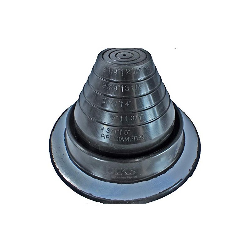 #3 (1/4"- 5") Round Black EPDM Flexible Pipe Flashing, Roof