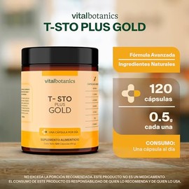 T-STO PLUS GOLD con Vitamina D, Potasio, Zinc, L-Arginina VITAL BOTANICS | 120 Cápsulas de 500 mg, L-Taurina, Guaraná y Moringa, Suplemento Alimentici