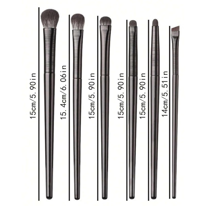 Generic 6-Piece Eye Makeup Brush Set Black