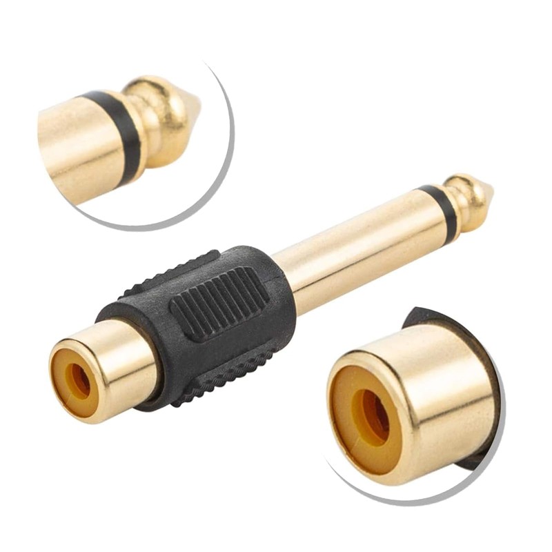 Lunpog Audio Adaptor 6.35 mm 6 Pieces Jack Male to