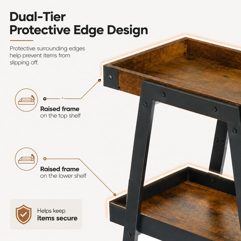 Farmhouse Side Table with Charging Station