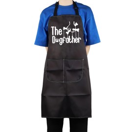 AKTAP Dog Apron for Men Dog Father Cooking Apron with 2 Pockets Best Dog Dad Birthday Gifts Pet Parent Dog Lover Novelty Bib (Dog Apron)
