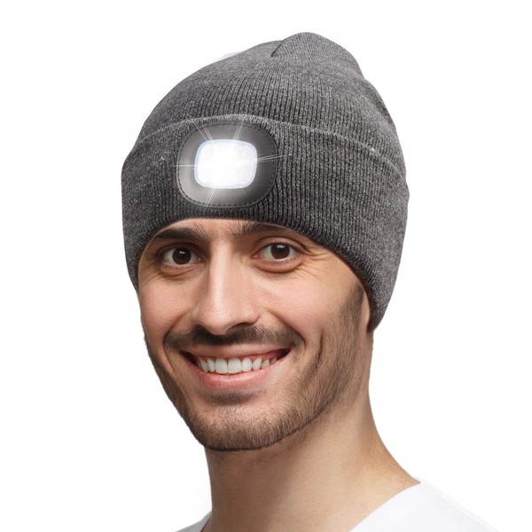Gifts for Men,Unisex LED Beanie Hat with Light Toque Gift