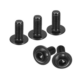 sourcing map Flanged Button Head Socket Cap Screws, 100 Pcs M6x16mm - 304 Stainless Steel Socket Drive Fasteners Bolts, Fully Thread Machine Screws for Furniture Installation (Black)